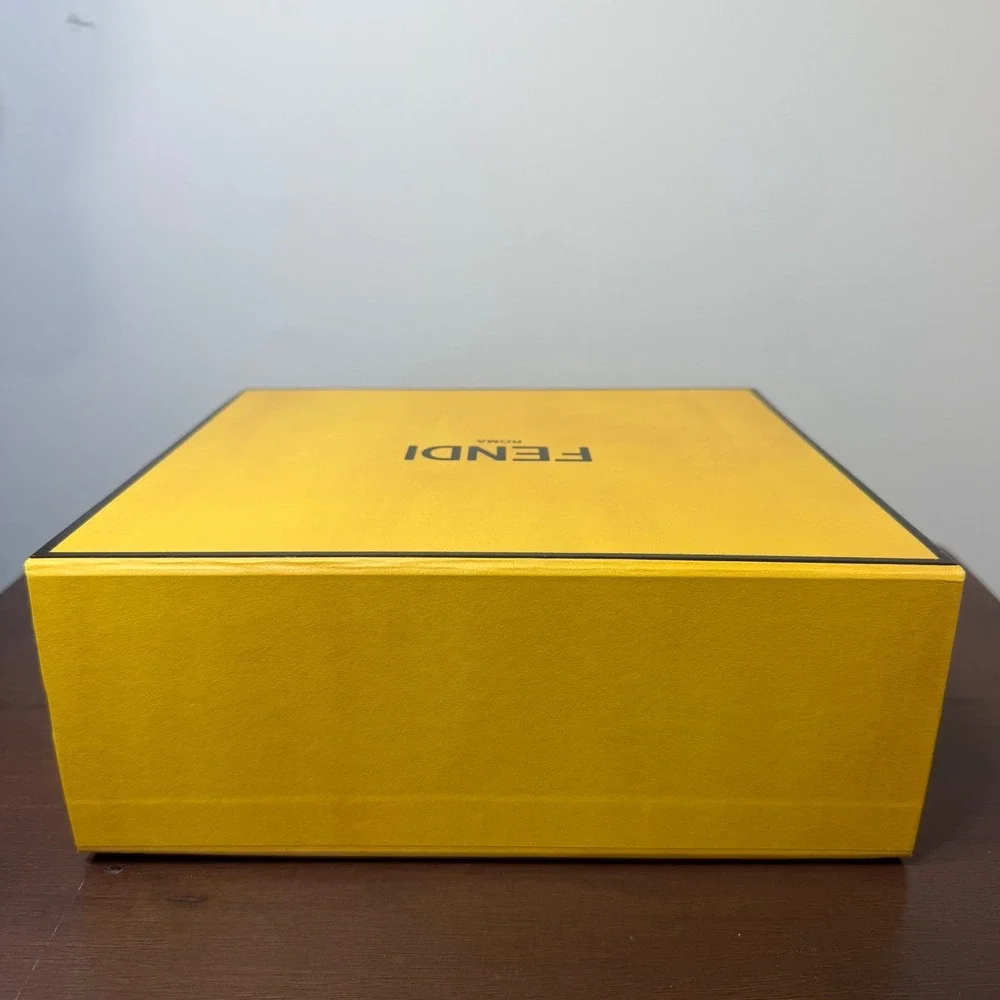 Fendi Roma Empty Yellow Magnetic Gift Box 9.5x8.5x4 Authentic Packaging w Tissue